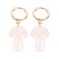Rose Quartz Crystal Mushroom Earrings