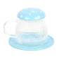 Blue Glass Mushroom Mug and Saucer