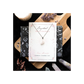 Rose Quartz Crystal Moon Necklace on Greeting Card