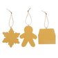 Set of 3 Hanging Gingerbread Decorations