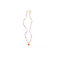 Orange Mushroom Beaded Pendant Necklace