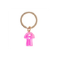 Pink Aura Crystal Mushroom Keyring